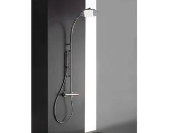 KLAB - Wall-mounted brass shower panel with overhead shower by Rubinetterie Treemme - view 2